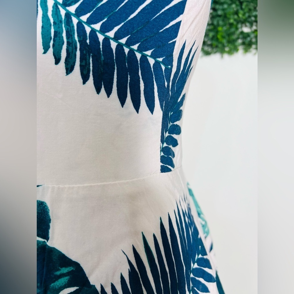 Old Navy Women's Pink Green Palm Leaf Printed Cami Sleeveless Dress Size Medium - Picture 2 of 13